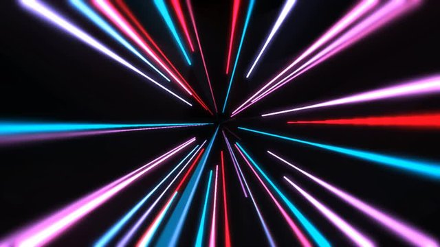 Psychedelic clip showing the formation of colorful pink, red and blue shapes and lines, complementary color mixes and unique patterns on a green background 