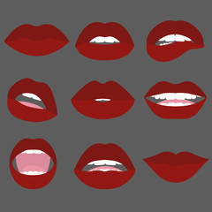 Woman red lips.