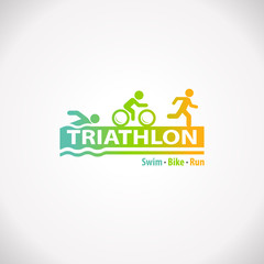 Triathlon fitness symbol icon