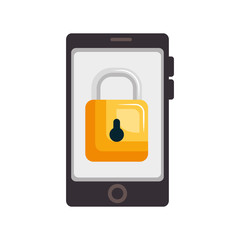 smartphone device security system icon vector illustration design