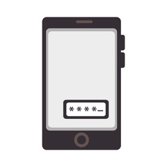 smartphone device security system icon vector illustration design