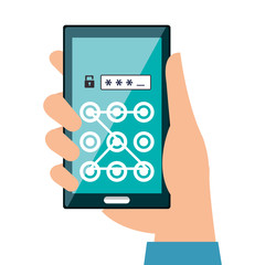 smartphone device security system icon vector illustration design