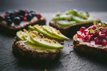 Close up of sweet sandwiches