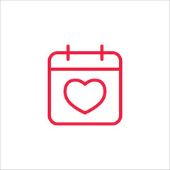 romantic date reminder calendar line icon