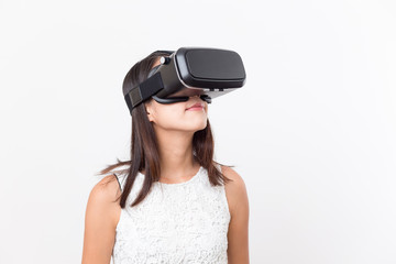 Woman wearing VR device