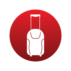 Baggage icon isolated vector sign symbol on red background. Transport elements. Can be used in logo, UI and web design