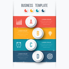 Infographics template four options with circle