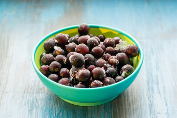 frozen berries closeup