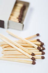 box of matches on a white