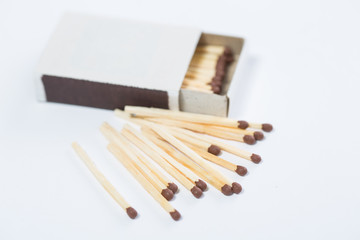 box of matches on a white
