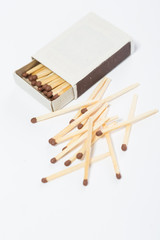 box of matches on a white