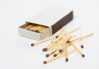 box of matches on a white