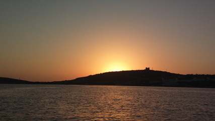 Sunset over Ghadira bay
