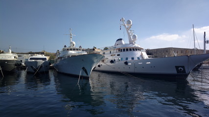 Yachts in harbor