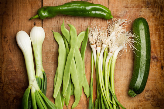 Variedad de verduras verdes