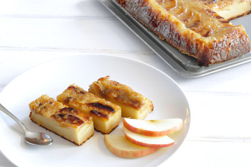 Fresh Homemade apple tart on white table