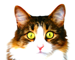 Fototapeta premium The kitten looks