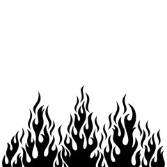 Black vector fire flame design element