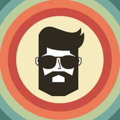 hipster man icon. colorful design. vector illustration