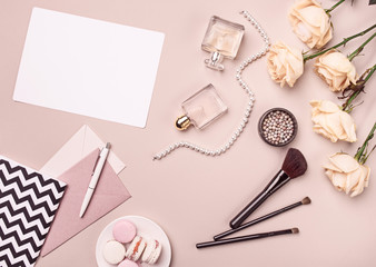 Vintage still Life with roses and Ballet Shoes