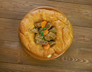 Arab flapjackwith beef sauce