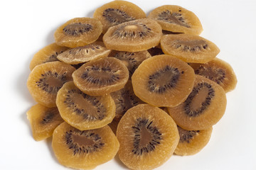 dehydrated kiwi on white background