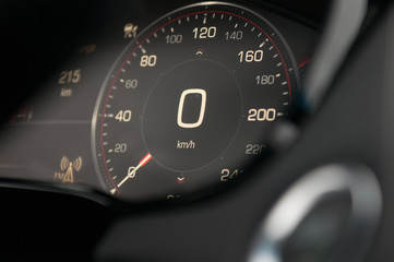 Digital speedometer in the new car.