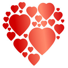 Hearts forming a big heart