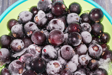 frozen berries closeup