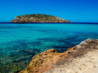 Beach of Cala Conta, Ibiza, Spain.