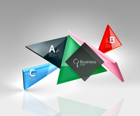 3d triangle modern composition
