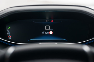 Digital speedometer in the new car.