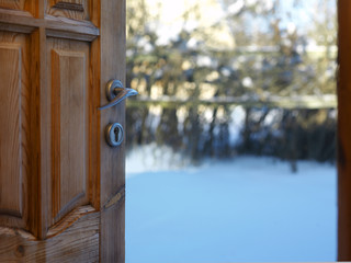 Open Door In Winter