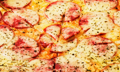 Pizza background close-up