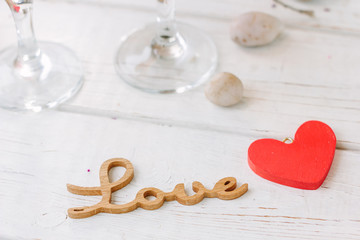 Two glasses of cola on Valentine's day celebration