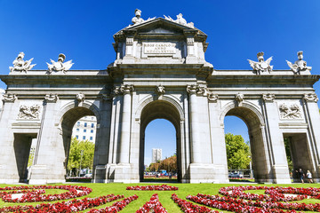 Fototapeta na wymiar Puerta de Alcala on the Independence Square in Madrid. Spain