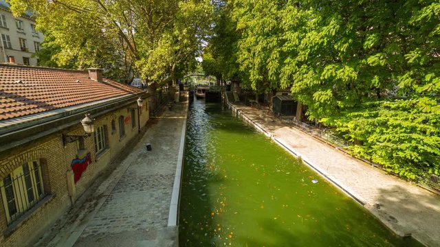 timelapse, canal de l'ourq,paris,france