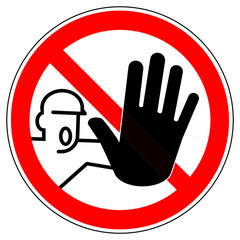 srr91 SignRoundRed - german - Verbotszeichen: Zutritt f&uuml;r Unbefugte verboten - english - no unauthorised persons allowed beyond this point - xxl g4984