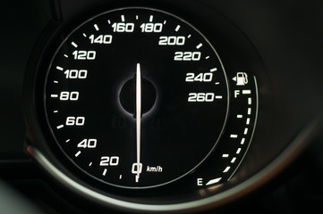 Speedometer in a new car
