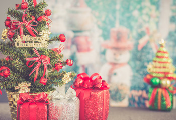 Christmas ornament decoration with retro color effected