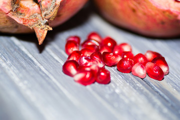 garnet closeup on wooden