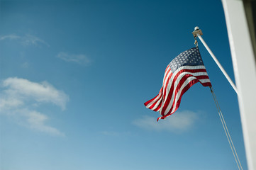 American Flag, Waving, Sky, Blue, Pride, Proud