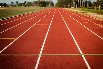 Athlete track or running track,Rubber granules red background,Fo