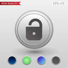 Colored icon or button of lock symbol with background