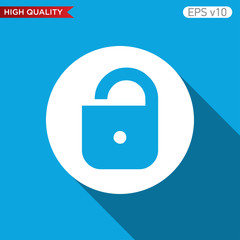 Colored icon or button of lock symbol with background