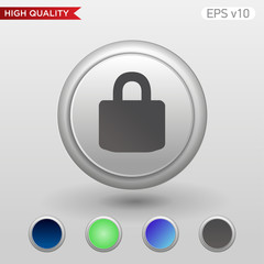 Colored icon or button of lock symbol with background