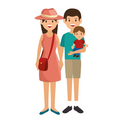 cute family member on vacations vector illustration design
