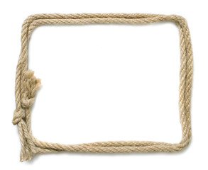 Rope frame isolated on white background