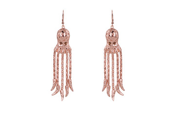 Jewelry on a white background. Women's earrings premium with precious stones. Isolate Jewelry. Briliant