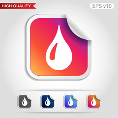 Obraz premium Colored icon or button of water symbol with background